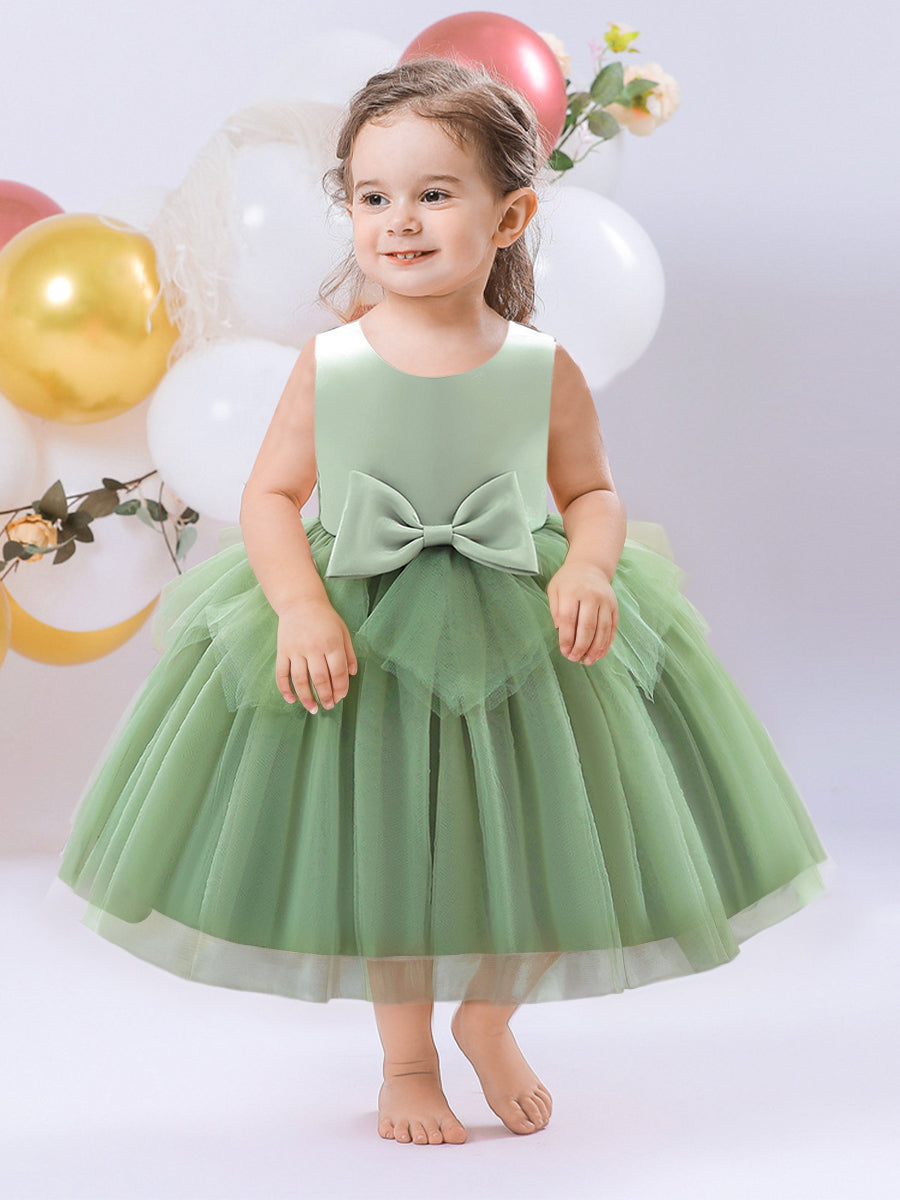 Ball Gown Scoop Sleeveless Flower Girl Dresses with Ruched