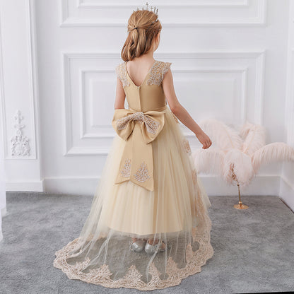 Ball Gown Scoop Sleeveless Flower Girl Dresses with Applique