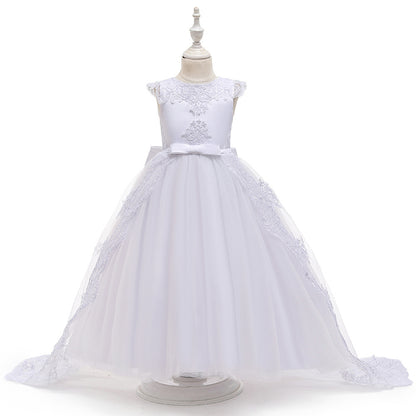 Ball Gown Scoop Sleeveless Flower Girl Dresses with Applique