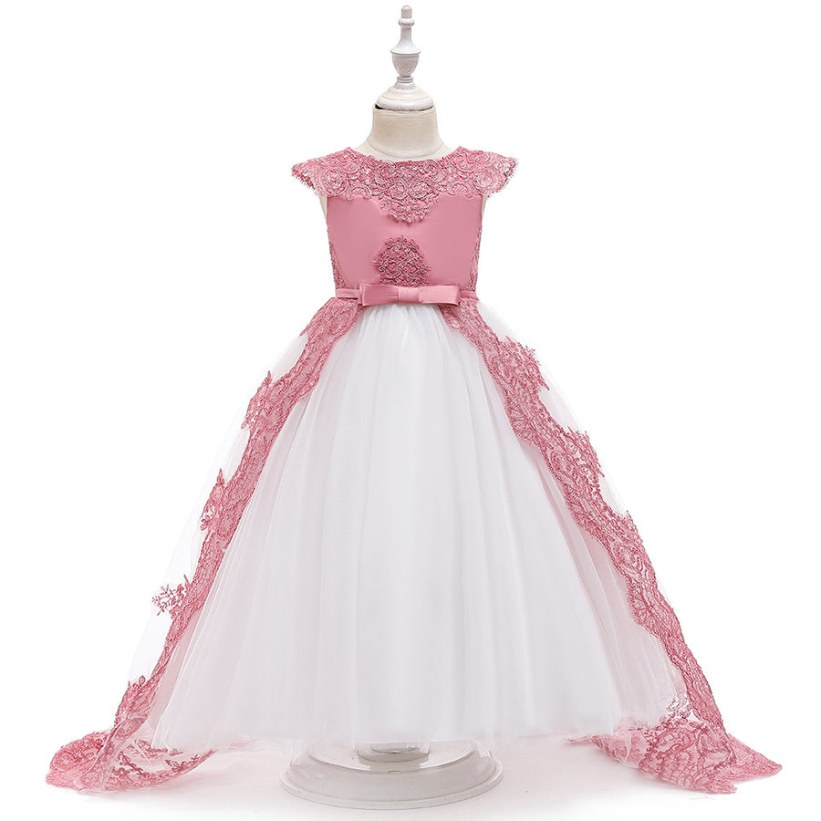 Ball Gown Scoop Sleeveless Flower Girl Dresses with Applique