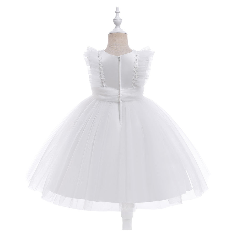 Ball Gown Scoop Flying Sleeves Flower Girl Dresses with Beading