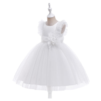 Ball Gown Scoop Flying Sleeves Flower Girl Dresses with Beading