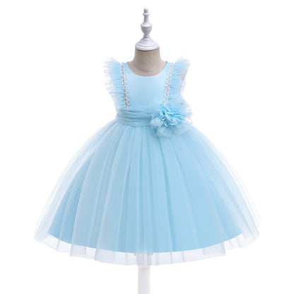 Ball Gown Scoop Flying Sleeves Flower Girl Dresses with Beading