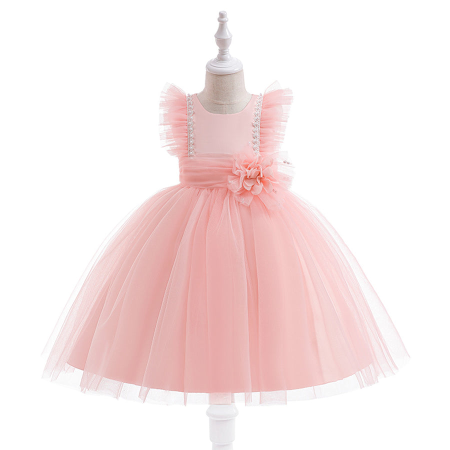 Ball Gown Scoop Flying Sleeves Flower Girl Dresses with Beading