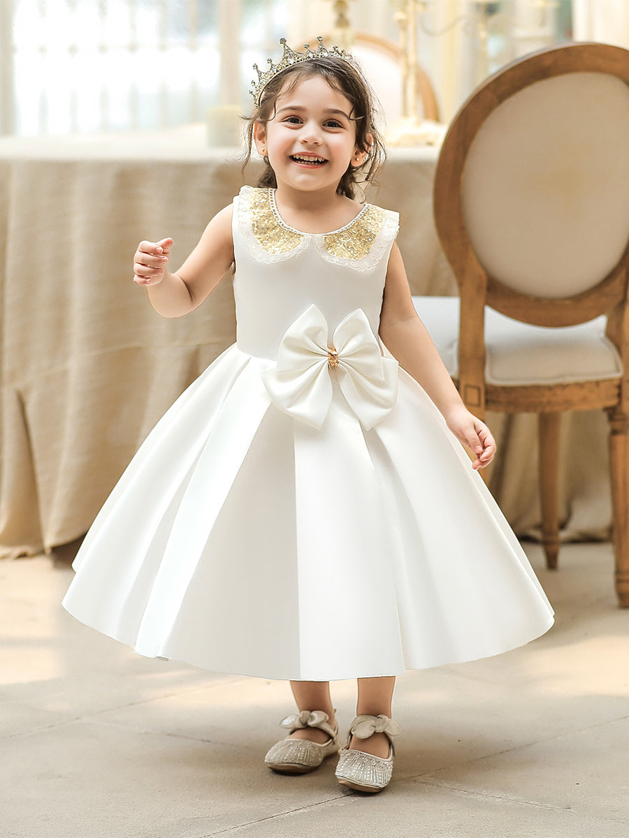 Ball Gown Scoop Sleeveless Flower Girl Dresses with Sequins