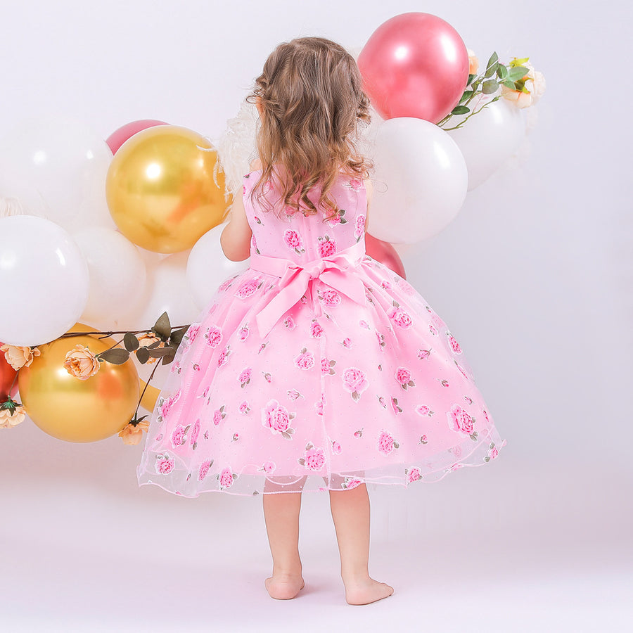 Ball Gown Scoop Sleeveless Flower Girl Dresses with Solid Flowers