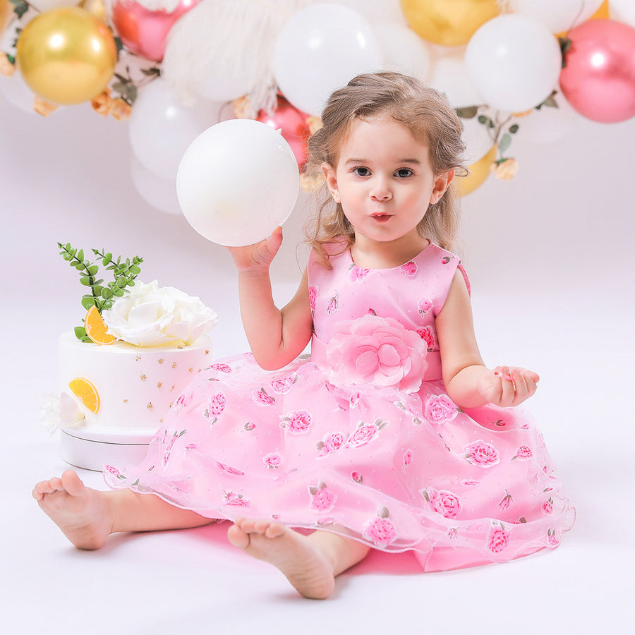 Ball Gown Scoop Sleeveless Flower Girl Dresses with Solid Flowers