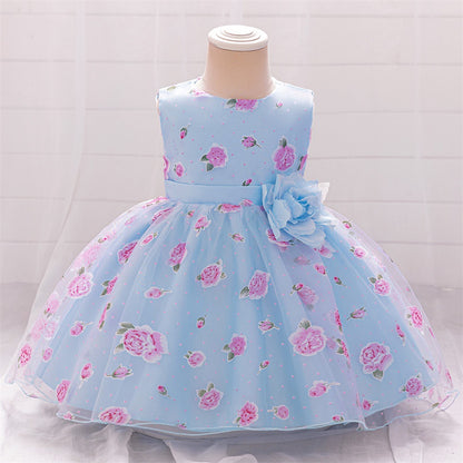 Ball Gown Scoop Sleeveless Flower Girl Dresses with Solid Flowers