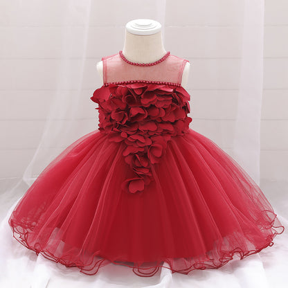 Ball Gown Scoop Sleeveless Flower Girl Dresses with Beading