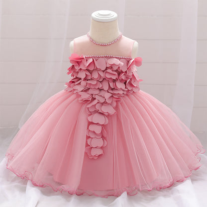 Ball Gown Scoop Sleeveless Flower Girl Dresses with Beading