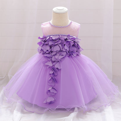 Ball Gown Scoop Sleeveless Flower Girl Dresses with Beading