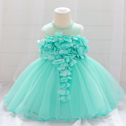 Ball Gown Scoop Sleeveless Flower Girl Dresses with Beading