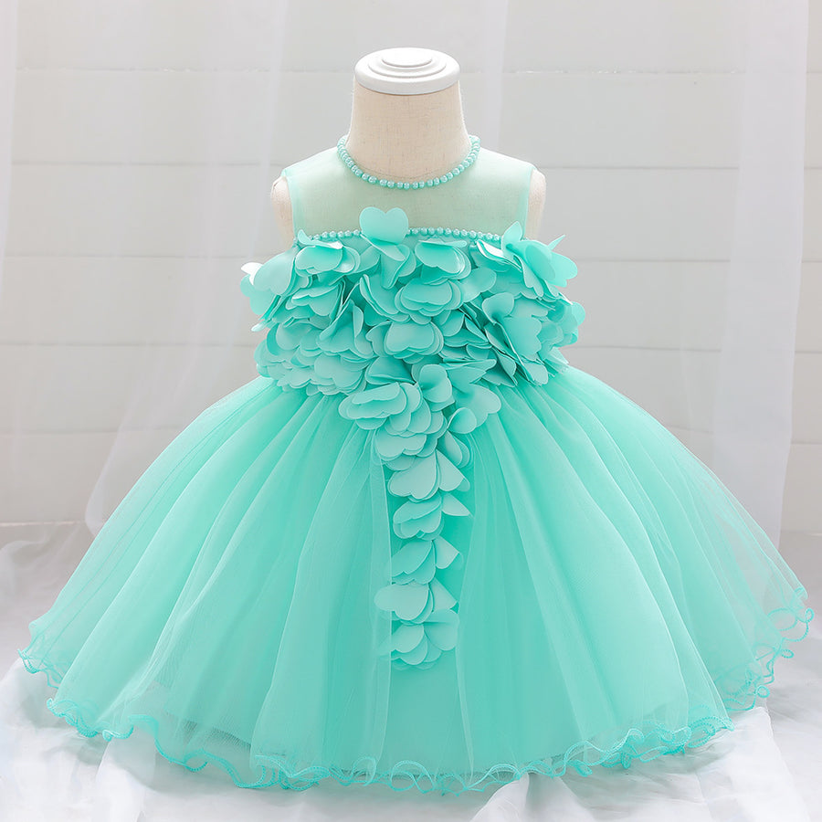 Ball Gown Scoop Sleeveless Flower Girl Dresses with Beading