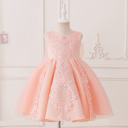 Ball Gown Scoop Sleeveless Flower Girl Dresses with Rhinestones