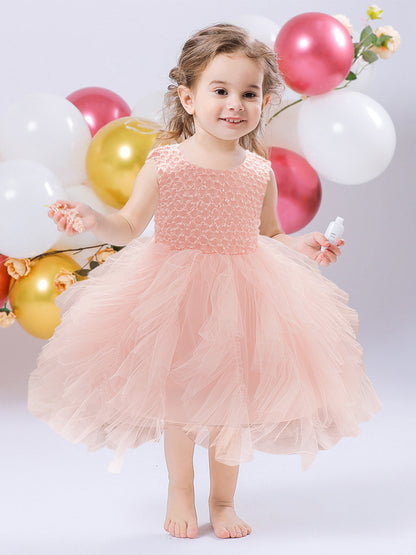 Ball Gown Scoop Sleeveless Flower Girl Dresses with Ruched