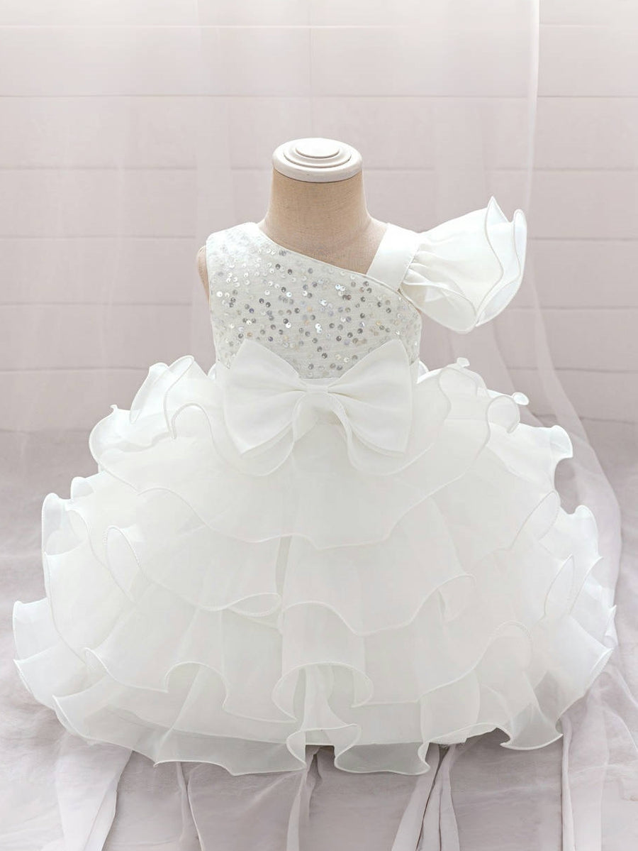 Ball Gown Asymmetrical Sleeveless Flower Girl Dresses with Tiered