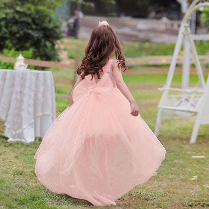 Ball Gown Scoop 3/4 Sleeves 2 Pieces Flower Girl Dresses with Bow knot