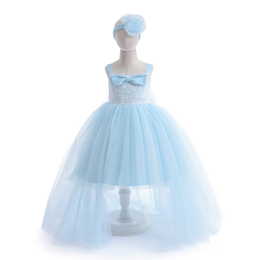 Ball Gown Scoop 3/4 Sleeves 2 Pieces Flower Girl Dresses with Bow knot