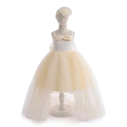 Ball Gown Scoop 3/4 Sleeves 2 Pieces Flower Girl Dresses with Bow knot