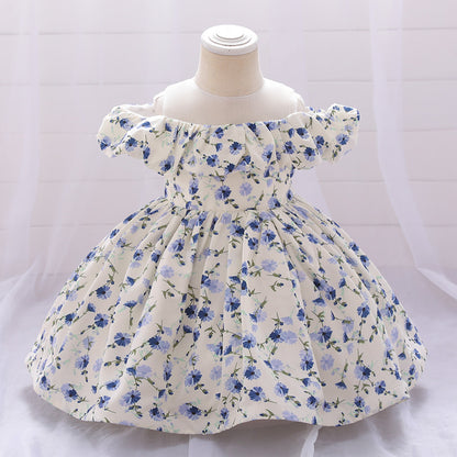 Ball Gown Cold Shoulder Short Sleeves Flower Girl Dresses with Ruched