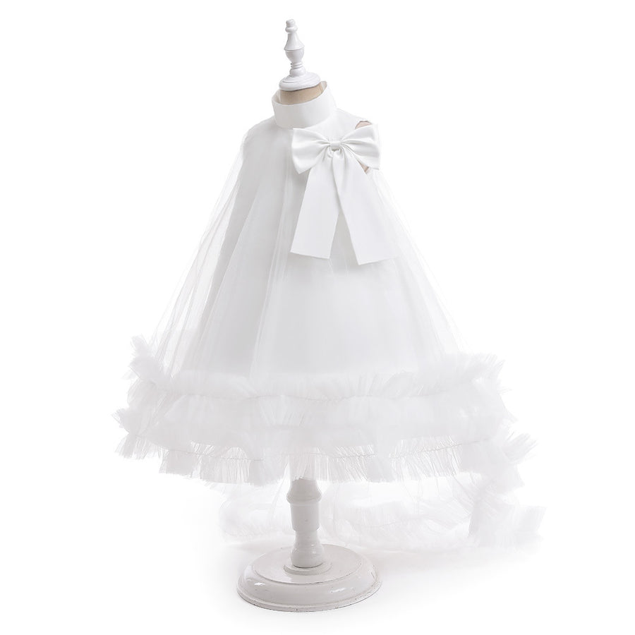 Ball Gown High Neck Sleeveless Flower Girl Dresses with Tiered