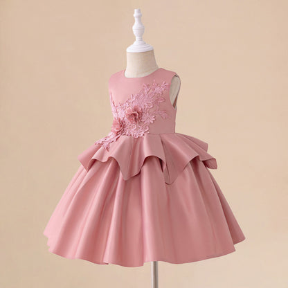 Ball Gown Scoop Sleeveless Flower Girl Dresses with Applique