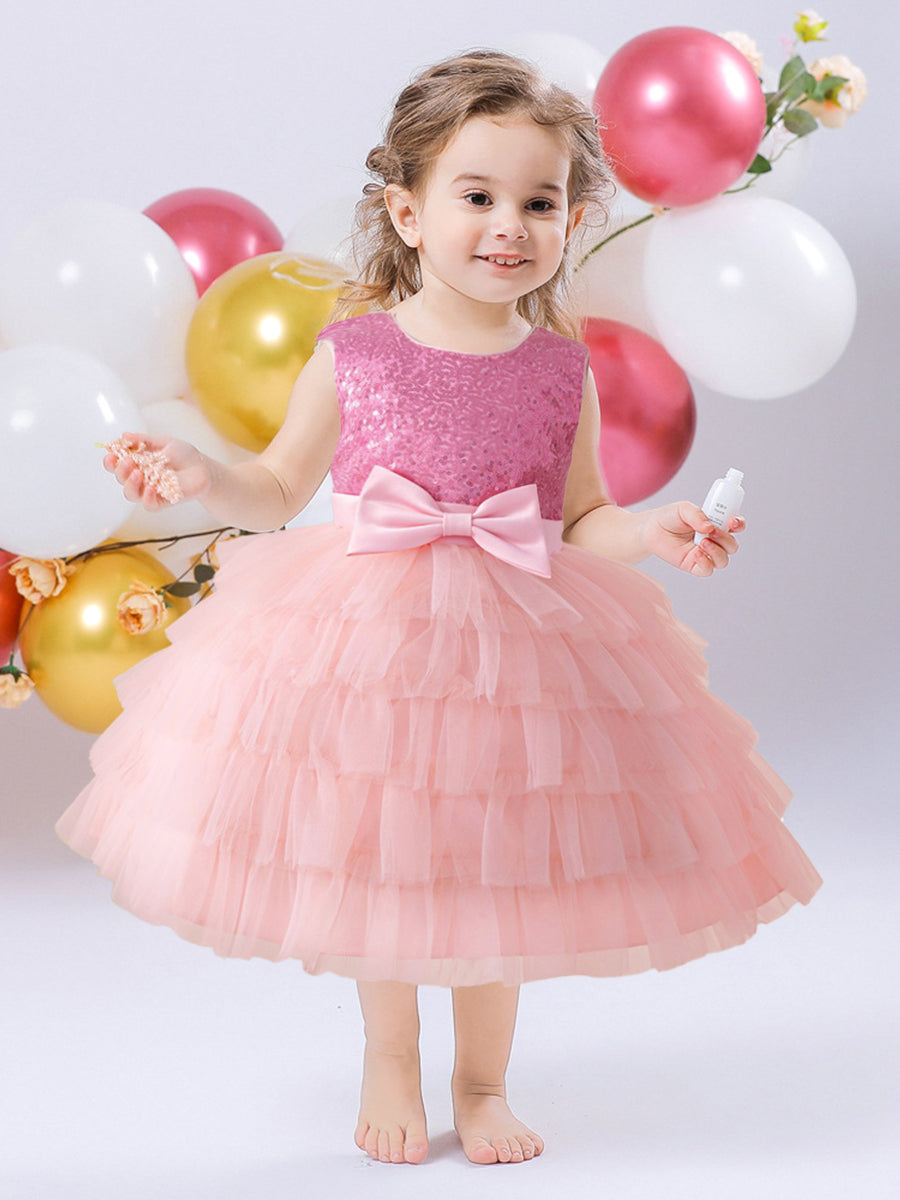 Ball Gown Scoop Sleeveless Flower Girl Dresses with Sequins