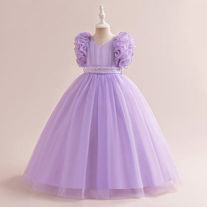 Ball Gown V-Neck Sleeveless Flower Girl Dresses with Sequins