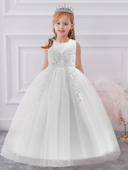 Ball Gown Scoop Sleeveless Flower Girl Dresses with Sequins