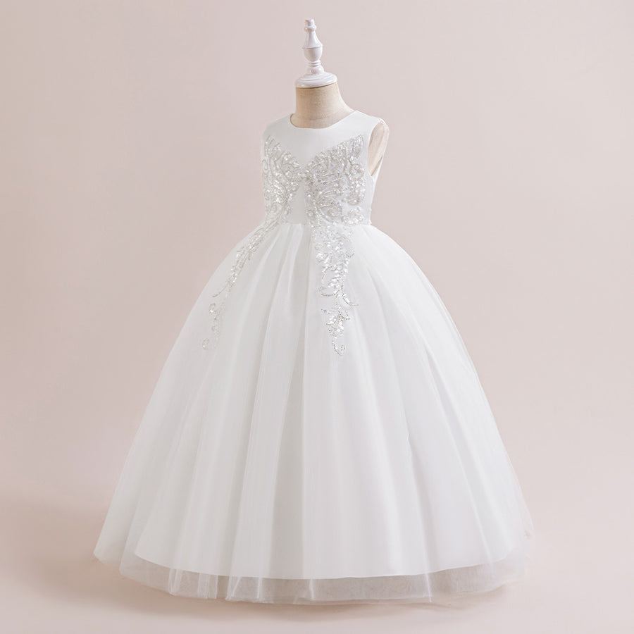 Ball Gown Scoop Sleeveless Flower Girl Dresses with Sequins