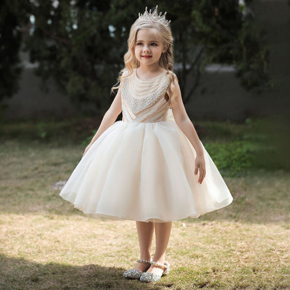 Ball Gown Scoop Sleeveless Flower Girl Dresses with Beading