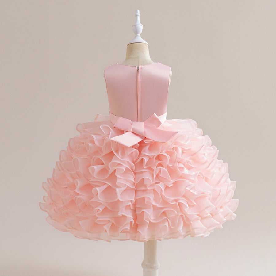 Ball Gown Scoop Sleeveless Tiered Flower Girl Dresses