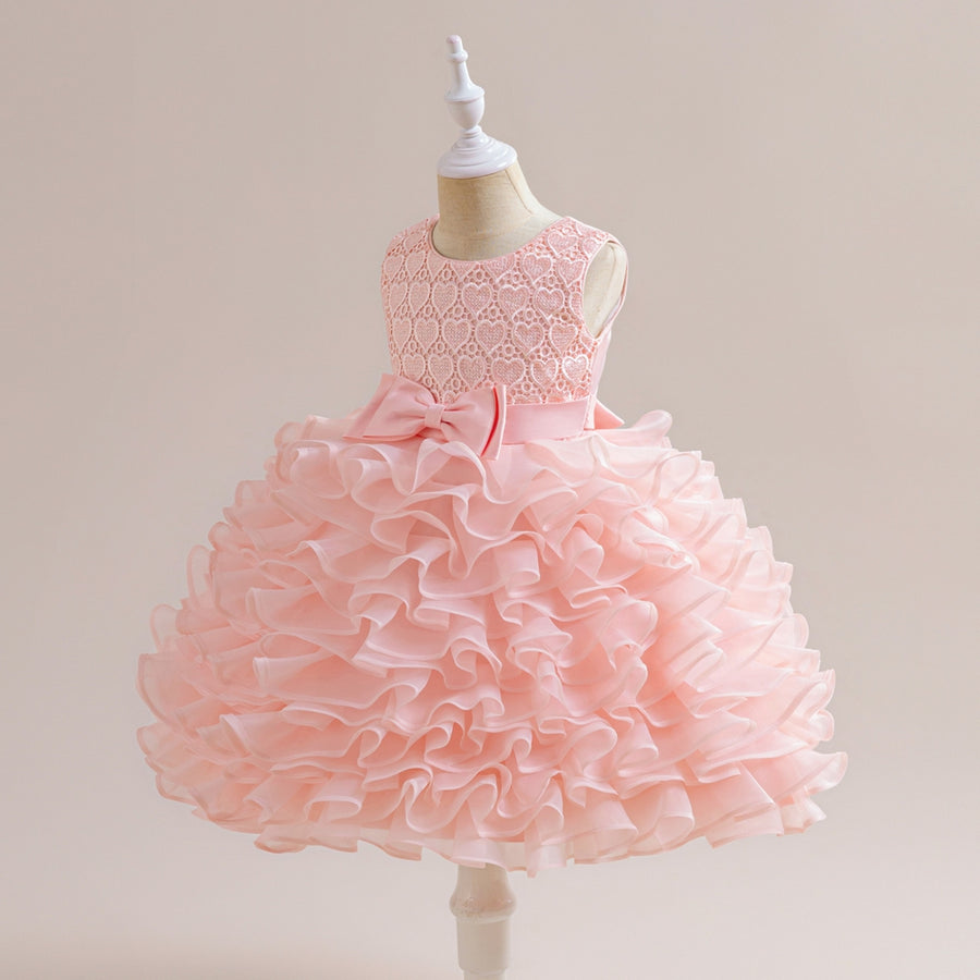 Ball Gown Scoop Sleeveless Tiered Flower Girl Dresses