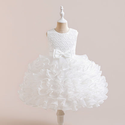 Ball Gown Scoop Sleeveless Tiered Flower Girl Dresses