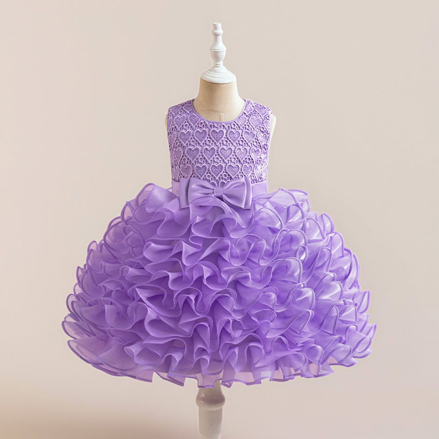 Ball Gown Scoop Sleeveless Tiered Flower Girl Dresses