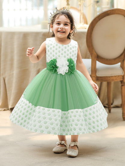 Ball Gown Scoop Sleeveless Flower Girl Dresses with Solid Flowers