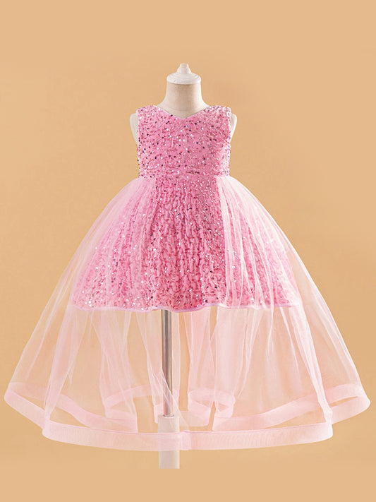 Ball Gown V-Neck Sleeveless Flower Girl Dresses with Pleats