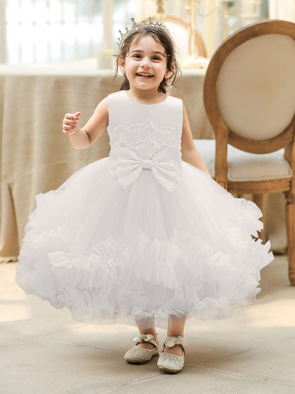 Ball Gown Scoop Sleeveless Flower Girl Dresses with Lace