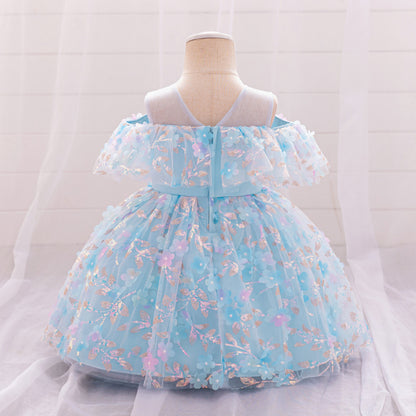 Ball Gown Cold Shoulder Short Sleeves Ruched Flower Girl Dresses