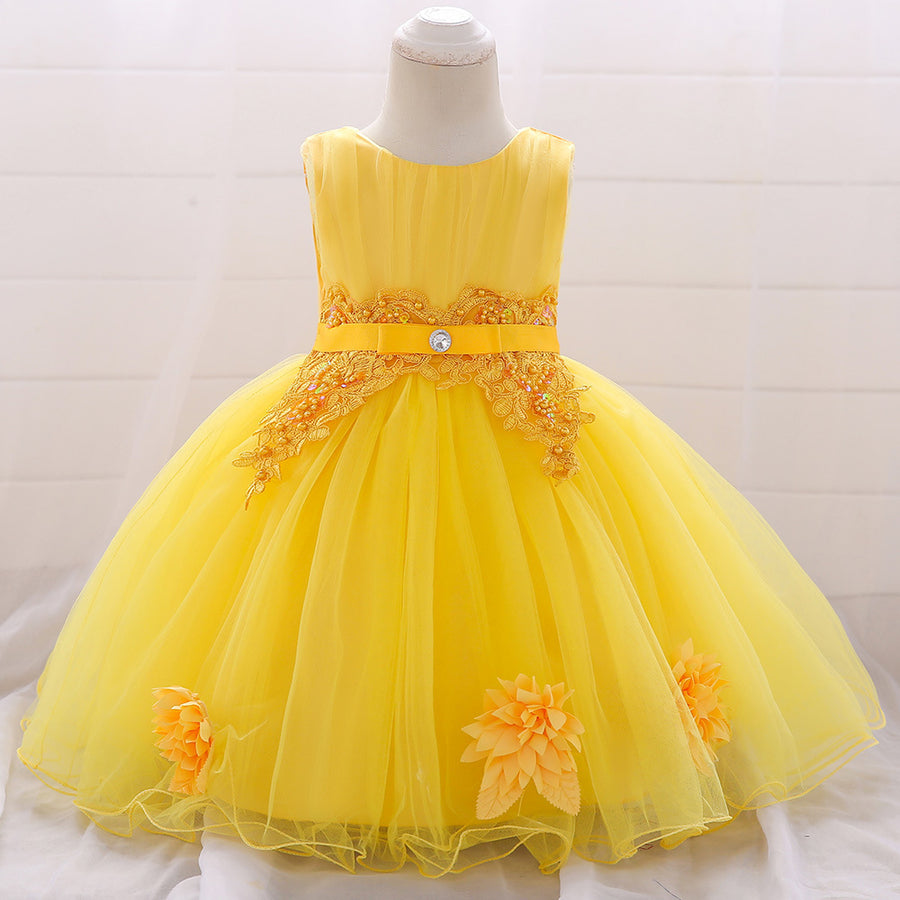 Ball Gown Scoop Sleeveless Ruched Flower Girl Dresses