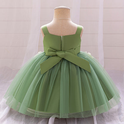 Ball Gown Square Neck Sleeveless Ruched Flower Girl Dresses