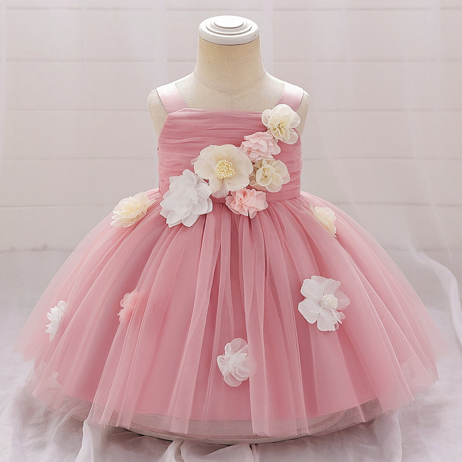 Ball Gown Square Neck Sleeveless Ruched Flower Girl Dresses