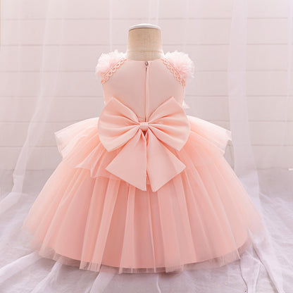 Ball Gown Scoop Sleeveless Flower Girl Dresses with Solid Flowers