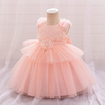 Ball Gown Scoop Sleeveless Flower Girl Dresses with Solid Flowers