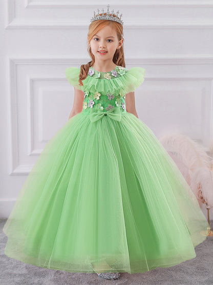 Ball Gown Scoop Sleeveless Ruched Flower Girl Dresses