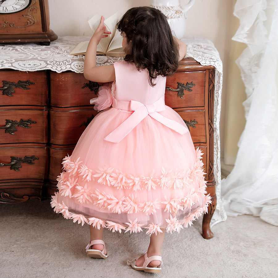 Ball Gown Scoop Sleeveless Flower Girl Dresses with Solid Flowers