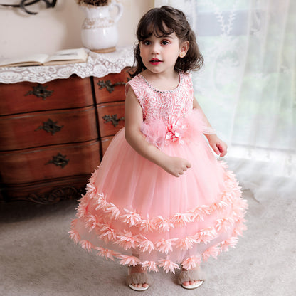 Ball Gown Scoop Sleeveless Flower Girl Dresses with Solid Flowers