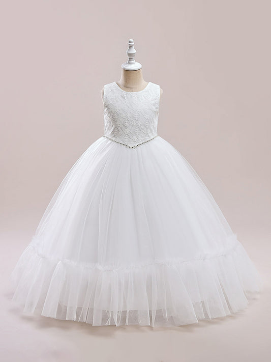 Ball Gown Scoop Sleeveless Sash Flower Girl Dresses