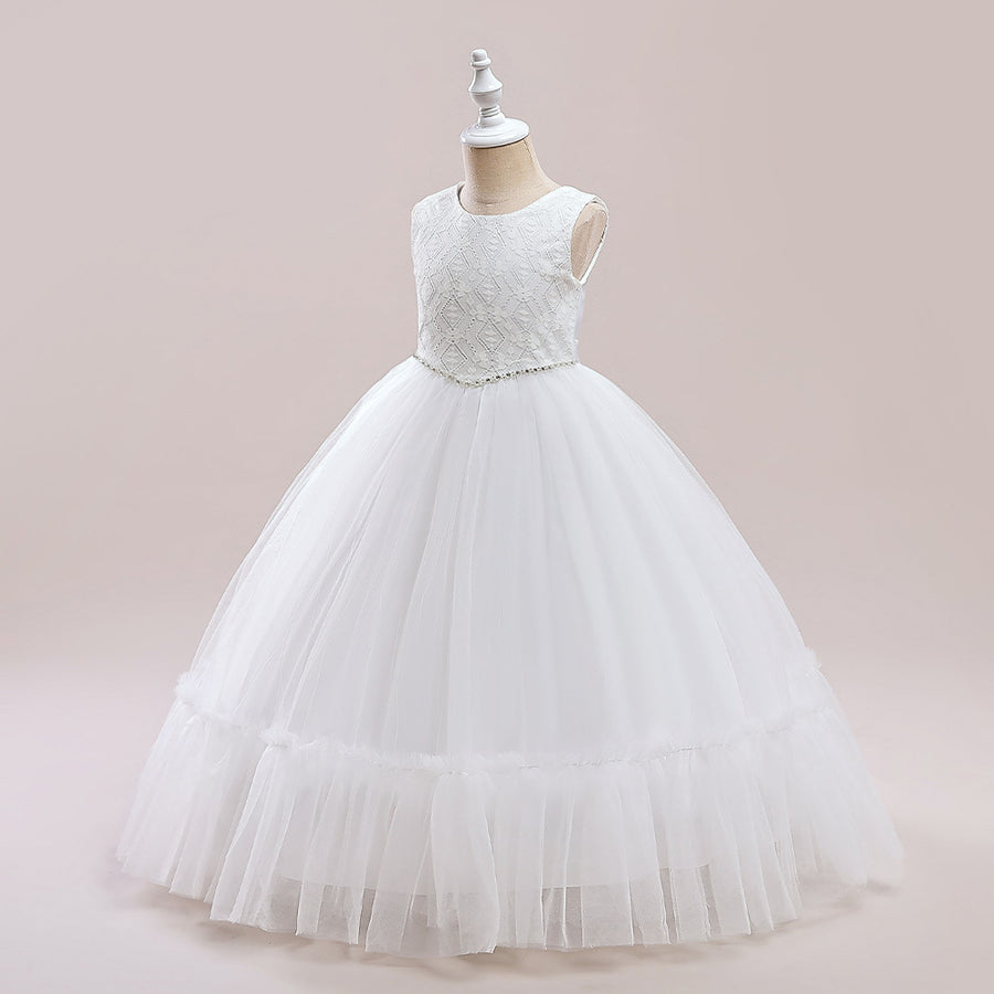 Ball Gown Scoop Sleeveless Sash Flower Girl Dresses