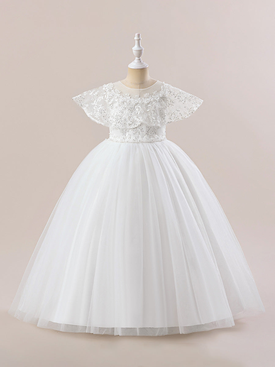 Ball Gown Scoop Sleeveless Beading Flower Girl Dresses